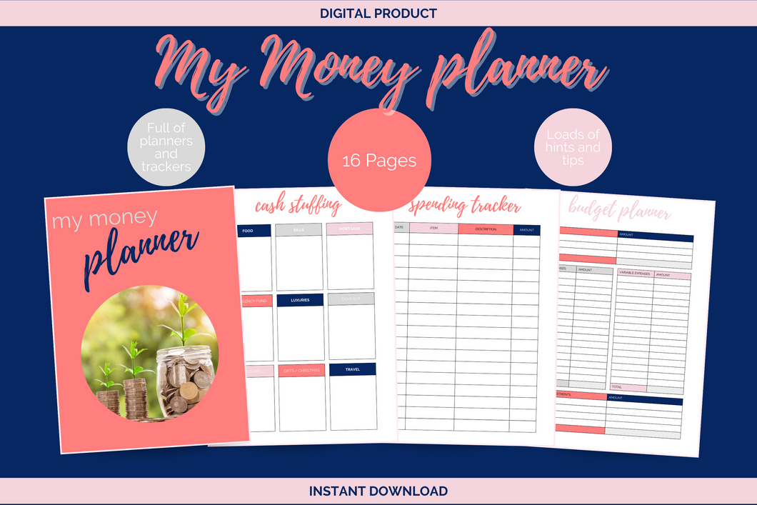 The easy to use money planner and tracker - Instant download