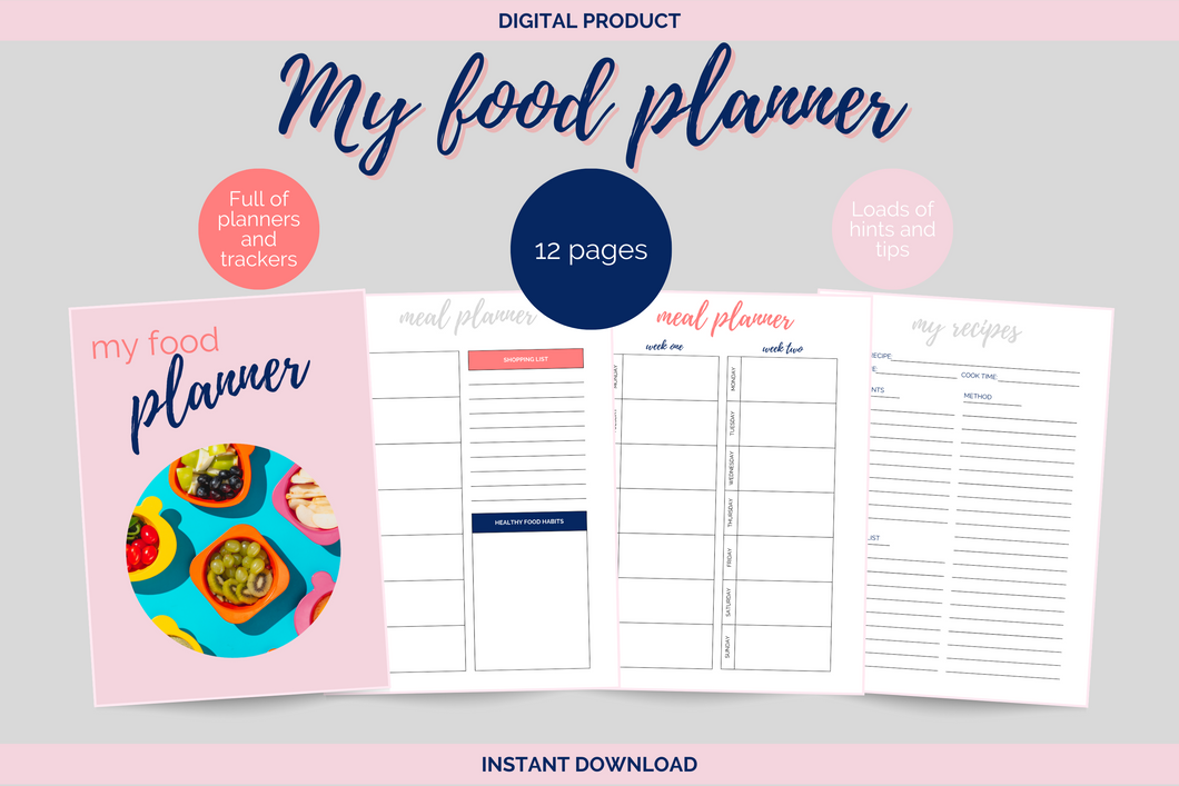 The ultimate home food planner - Instant download