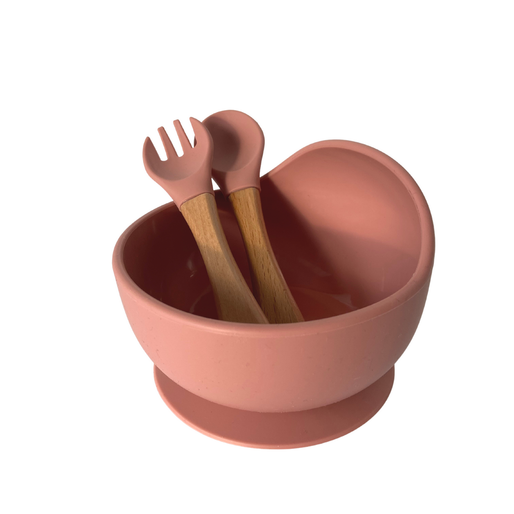 Blush pink feeding suction bowl